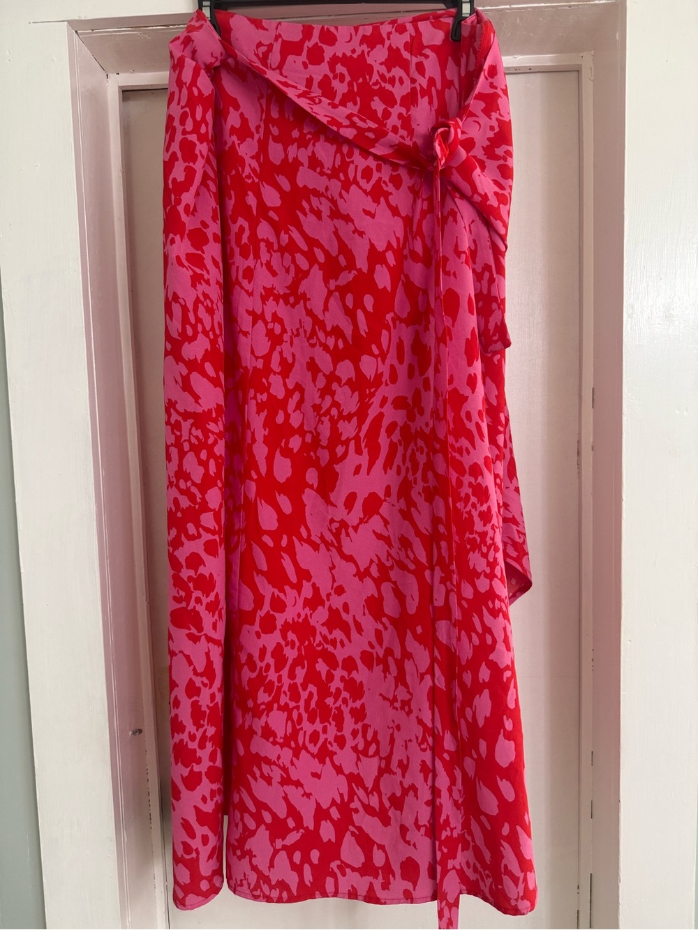 Pink Cheetah-ish Print Wrap Skirt